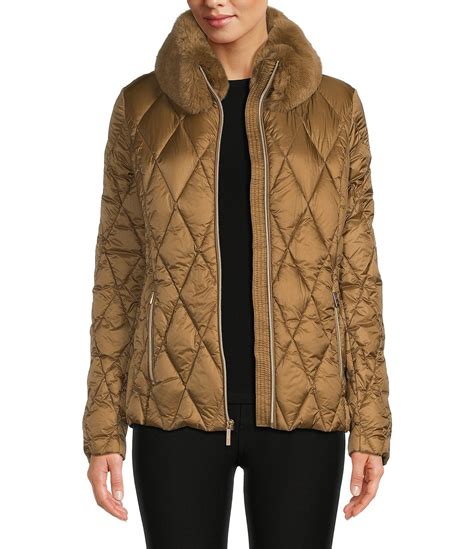 michael kors quilted faux leather puffer jacket|Michael Kors packable puffer jacket.